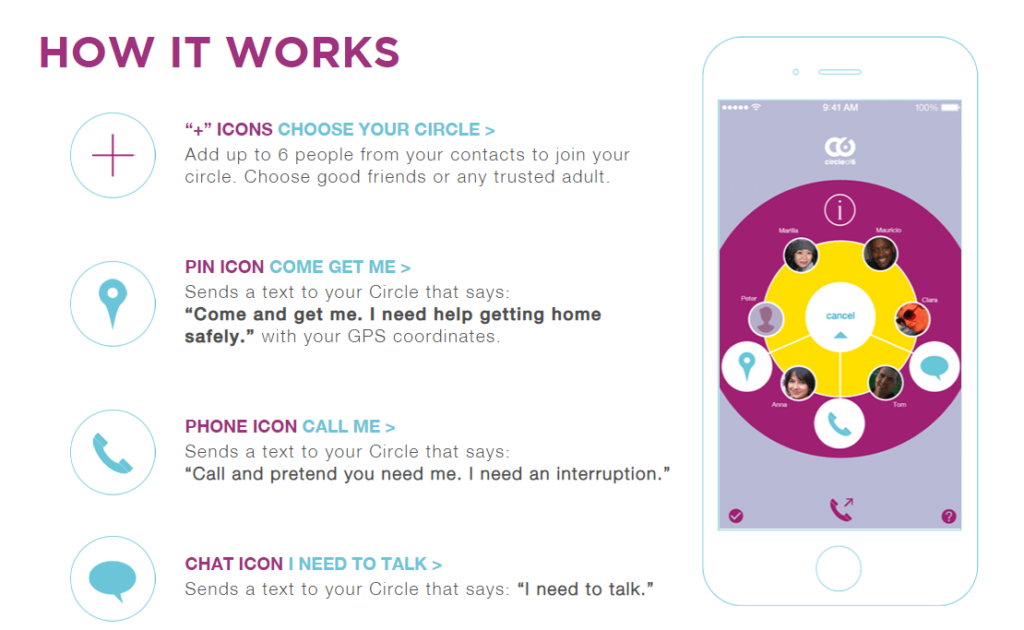 student mobile app circle of 6