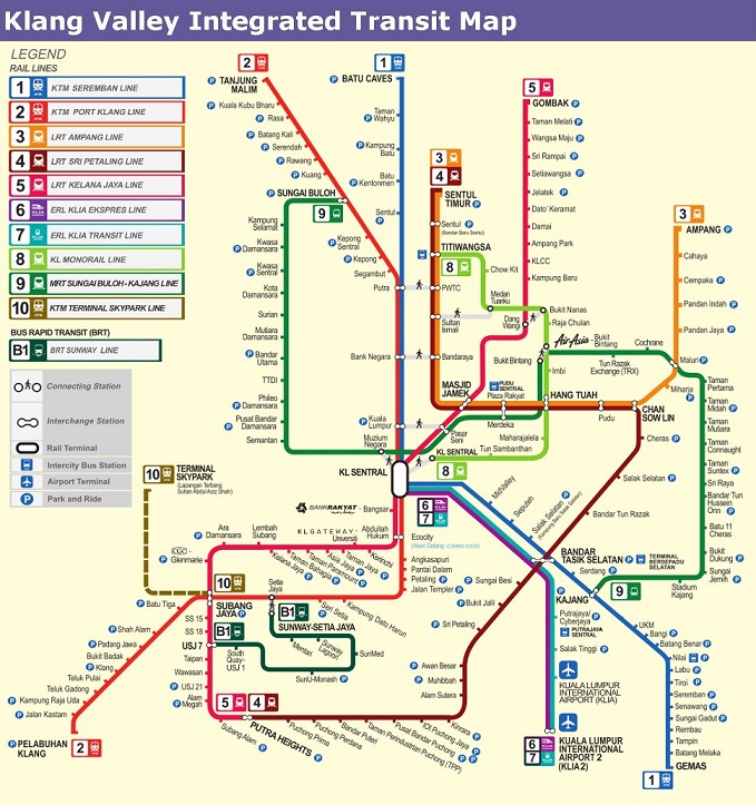 klang valley integrated train map